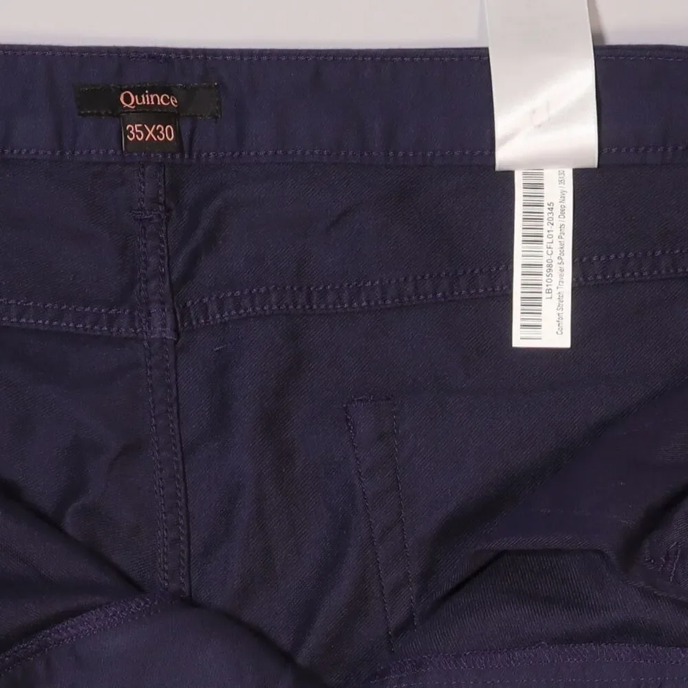 Quince Comfort Stretch Traveler 5-Pocket Pants Deep Navy Mens 35X30